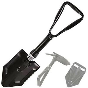 Orchidée - Military folding camping shovel, high carbon steel entrenchment tool with tri-fold handle