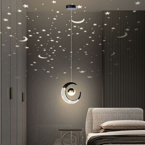 Moon Star led Ceiling Light Bedroom Ceiling Light-Black-20CM-Warm Light Denuotop