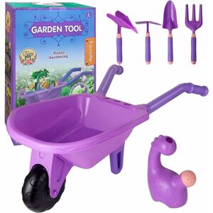 HÉLOISE Outdoor Gardening Toys for Kids, Wheelbarrow, Shovel, Pitchfork, Rake, Spade, Trowel, Watering Can and Gloves, Gardening Tools Gift for 3-5 Year Old