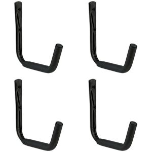 Relaxdays - Wall Tyre Hooks, Set of 4, Brackets for Tires and Rims up to 45 kg, Hanger, Garage Wheel Storage, Steel, Black