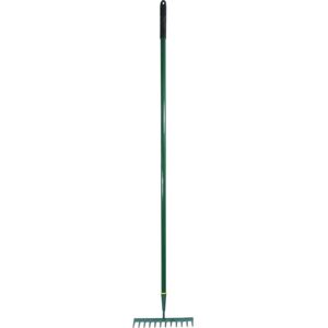 Rutland - Garden Rake 12 Tine, Carbon Steel Rake, Aluminium Shaft