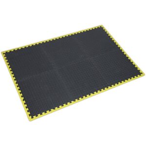 Sealey - MIC1218Y3 Interlocking eva Foam Workshop Mat Set 1240 x 1825mm with Hi-Vis Edges