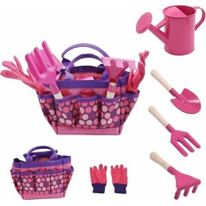 HÉLOISE Set Attrezi da Giardinaggio per Bambini, Set Attrezi da Giardino 6 Pezzi per Bambini Con Annaffiatoio, Guanti da Giardinaggio, Pala, Rastrello,