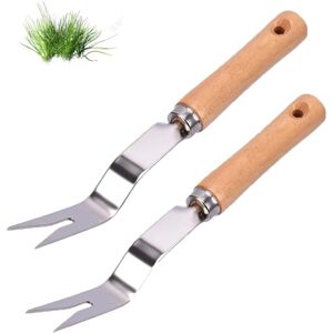 ALWAYSH Manual Weeder 2PCS Stainless Steel Hand Weeder Used for Quick Weeding of Soils and Gardens V-Shape Manual Weeding Root Fork Garden Hand Weeder
