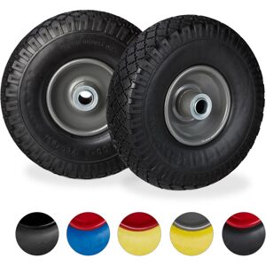 Relaxdays - Set of 8 Hand Truck Tyres, Non-Flat Solid Rubber Wheels, 3.00-4