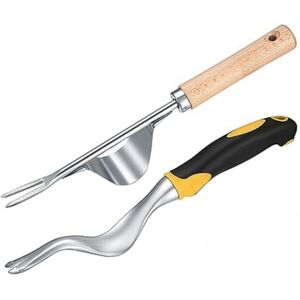 TLILY Set of 2 Hand Weeder Pulling Tools Garden Removal Tool for Yard Lawn Farm Weed Root Digging