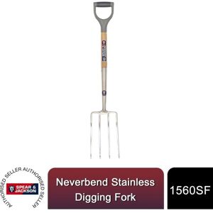 Spear & Jackson 1560SF Neverbend Stainless Digging Fork - Heavy Duty Garden Tool