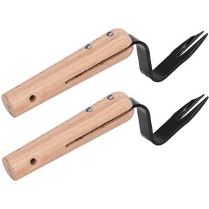 GROOFOO 2Pcs Forked Head Hand Weeder Puller Wood Handle Remove Weeds Shovel Garden Weeding Fork Trimming Tools Planting Gadgets GROOFOO 2Pcs Forked Head Hand Weeder Puller Wood Handle Remove Weeds Shovel Garden Weeding Fork Trimming Tools Planting Gadgets