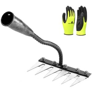 COOCHEER 6-Color Carbon Steel Garden Rake with Polyester Gloves, Heavy Duty Metal Garden Rake, Iron Garden Rake, Garden Rake, Polyester Coated Gloves COOCHEER 6-Color Carbon Steel Garden Rake with Polyester Gloves, Heavy Duty Metal Garden Rake, Iron Garden Rake, Garden Rake, Polyester Coated Gloves