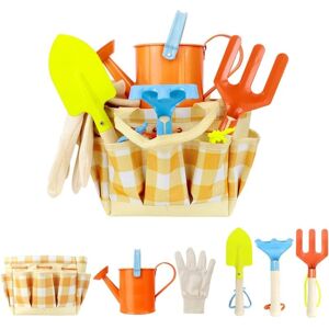 Héloise - 6 Piece Kids Gardening Set, Cute Metal Gardening Tools for Kids, Includes Metal Watering Can, Trowel, Fork, Rake, Gloves, Tote Bag, Héloise - 6 Piece Kids Gardening Set, Cute Metal Gardening Tools for Kids, Includes Metal Watering Can, Trowel, Fork, Rake, Gloves, Tote Bag,