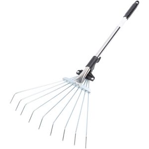 GROOFOO Adjustable Leaf Rake Retractable Expandable Stainless Steel Metal Lawn Yard Garden Hand Tool 9 Teeth GROOFOO Adjustable Leaf Rake Retractable Expandable Stainless Steel Metal Lawn Yard Garden Hand Tool 9 Teeth
