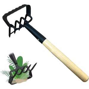 CCYKXA 2 in 1 Garden Pruning Shears Steel 4 Prongs Working Width 10cm, Hoe with Two Heads for Maintenance and Weeds, Gardening Tools for Weeding and CCYKXA 2 in 1 Garden Pruning Shears Steel 4 Prongs Working Width 10cm, Hoe with Two Heads for Maintenance and Weeds, Gardening Tools for Weeding and