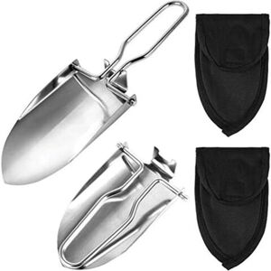 Csparkv - 22.9x6.3cm 2Pcs Folding Shovel Gardening Tools Stainless Steel Garden Shovel Gardening Transplanters with 2 Carrying Pouches Csparkv - 22.9x6.3cm 2Pcs Folding Shovel Gardening Tools Stainless Steel Garden Shovel Gardening Transplanters with 2 Carrying Pouches