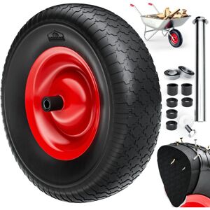 Gardebruk - Replacement Wheelbarrow Wheel with Solid Rubber Tyre 4.80/4.00-8 15' 390mm Diameter 4PR Axle Steel Rim Puncture Proof Durable Garden Gardebruk - Replacement Wheelbarrow Wheel with Solid Rubber Tyre 4.80/4.00-8 15' 390mm Diameter 4PR Axle Steel Rim Puncture Proof Durable Garden