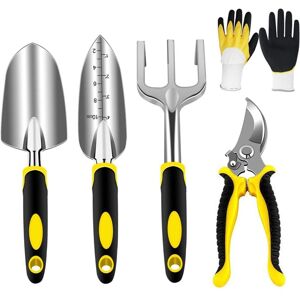 TINOR Gardening Tool Set, Garden Tools with Sturdy Aluminum Heads and Ergonomic Handles, Gardening Kit with Pruning Shears, Shovels Trowel, Transplanter, TINOR Gardening Tool Set, Garden Tools with Sturdy Aluminum Heads and Ergonomic Handles, Gardening Kit with Pruning Shears, Shovels Trowel, Transplanter,