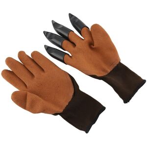 Groofoo - 1 Pair Garden Gloves With 4 abs Plastic Claws For Digging Planting(coffee) Groofoo - 1 Pair Garden Gloves With 4 abs Plastic Claws For Digging Planting(coffee)