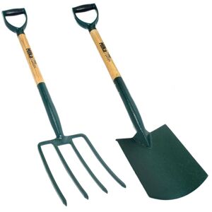 Digging Spade & Garden Fork Steel Trench Drainage Shovel Set 92062020 - Hilka Digging Spade & Garden Fork Steel Trench Drainage Shovel Set 92062020 - Hilka
