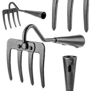 KADAX Garden Aeration Rake, Garden Conditioner made of steel with 3 tines, small KADAX Garden Aeration Rake, Garden Conditioner made of steel with 3 tines, small