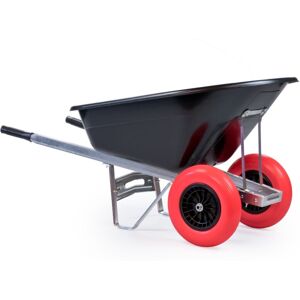 KCT - 160L xl Heavy Duty Twin WheelBarrow Black + Red Tyres KCT - 160L xl Heavy Duty Twin WheelBarrow Black + Red Tyres