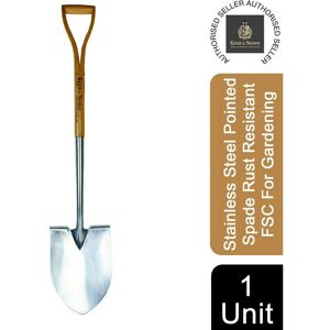 KENT & STOWE Kent&stowe - Stainless Steel Pointed Spade Rust Resistant fsc For Gardening KENT & STOWE Kent&stowe - Stainless Steel Pointed Spade Rust Resistant fsc For Gardening