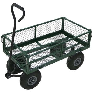 Oypla - Heavy Duty Metal Gardening Trolley - Green Trailer Cart Oypla - Heavy Duty Metal Gardening Trolley - Green Trailer Cart