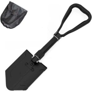 SJQKA Piece Folding Shovel with Pickaxe - Heavy Duty Carbon Steel Entrenching Tool for Off-Road, Camping, Gardening, Beach, Digging Dirt, Sand, Mud and SJQKA Piece Folding Shovel with Pickaxe - Heavy Duty Carbon Steel Entrenching Tool for Off-Road, Camping, Gardening, Beach, Digging Dirt, Sand, Mud and