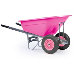 KCT - 160L Twin Wheel Wheelbarrow Pink - Heavy Duty Garden / Stable Yard / Builders Barrow with Puncture Proof Tyres KCT - 160L Twin Wheel Wheelbarrow Pink - Heavy Duty Garden / Stable Yard / Builders Barrow with Puncture Proof Tyres