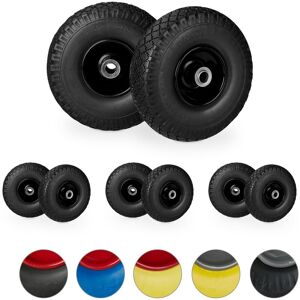 Set of 8 Relaxdays Hand Truck Tyres, Non-Flat Solid Rubber Wheels, 3.00-4”, 20mm Axle, 100 kg, 260x85mm, Black Set of 8 Relaxdays Hand Truck Tyres, Non-Flat Solid Rubber Wheels, 3.00-4”, 20mm Axle, 100 kg, 260x85mm, Black
