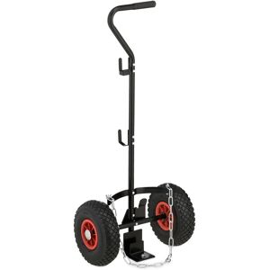 Relaxdays Gas Bottle Trolley, for 3 & 5 kg Canisters, Pneumatic Tyres, Steel, Warehouse Transport Cart, Safe, Black/Red Relaxdays Gas Bottle Trolley, for 3 & 5 kg Canisters, Pneumatic Tyres, Steel, Warehouse Transport Cart, Safe, Black/Red