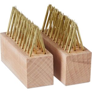 Joint Brush Set of 4, Wire Brushes, Replacement Heads, Weeding, Moss Removal, Wall, Natural/Brass-plated - Relaxdays Joint Brush Set of 4, Wire Brushes, Replacement Heads, Weeding, Moss Removal, Wall, Natural/Brass-plated - Relaxdays