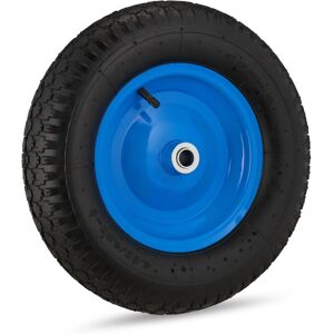 Relaxdays - Set of 2 4.80 4.00-8 Wheelbarrow Tyres, Pneumatic Spare Wheel, Steel Rim, Max. 120 kg, Rubber, Black/Blue Relaxdays - Set of 2 4.80 4.00-8 Wheelbarrow Tyres, Pneumatic Spare Wheel, Steel Rim, Max. 120 kg, Rubber, Black/Blue