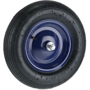 Relaxdays Wheelbarrow Tyre, 4.80 4.00-8, Pneumatic Spare Wheel, Steel Rim, with Axle, Supports up to 120 kg, Black/Blue Relaxdays Wheelbarrow Tyre, 4.80 4.00-8, Pneumatic Spare Wheel, Steel Rim, with Axle, Supports up to 120 kg, Black/Blue