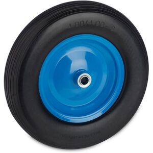 Relaxdays PU Wheelbarrow Tyre, 4.80 4.00-8, Solid Rubber Spare Wheel, Coloured Steel Rim, up to 120 kg, Black/Blue Relaxdays PU Wheelbarrow Tyre, 4.80 4.00-8, Solid Rubber Spare Wheel, Coloured Steel Rim, up to 120 kg, Black/Blue