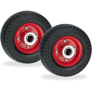 Relaxdays - Scooter Wheels, 6x2', Set of 2, Solid Rubber, Steel Centre, Replacement Tyres, Puncture-Proof, Black/Red Relaxdays - Scooter Wheels, 6x2', Set of 2, Solid Rubber, Steel Centre, Replacement Tyres, Puncture-Proof, Black/Red