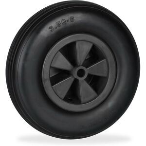 Relaxdays - Wheelbarrow Wheel 3.50-6, Rubber Tyre with Plastic Rim, Puncture-Proof, up to 100 kg, Replacement, Black Relaxdays - Wheelbarrow Wheel 3.50-6, Rubber Tyre with Plastic Rim, Puncture-Proof, up to 100 kg, Replacement, Black