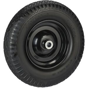 Relaxdays - Wheelbarrow Wheel, Size 4.00-8, Profiled Rubber, Steel Rim, Handtruck Tyre, Puncture-proof, 100kg Load, Black Relaxdays - Wheelbarrow Wheel, Size 4.00-8, Profiled Rubber, Steel Rim, Handtruck Tyre, Puncture-proof, 100kg Load, Black