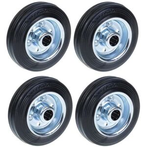Rubber Wheels - PARNELLS - 100mm - Load Capacity 90kg - Set of 4 - Black Rubber Wheels - PARNELLS - 100mm - Load Capacity 90kg - Set of 4 - Black