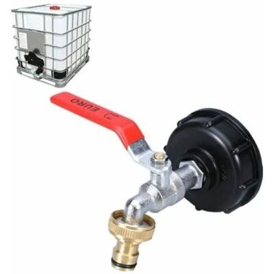 TEHTUY 1000L IBC Tank Tap, Rainwater Collection Tap, 1/2" IBC Tank Adapter, Double Rainwater Collection Tap, Brass Tap with PP Coarse Thread 60mm (3/4") TEHTUY 1000L IBC Tank Tap, Rainwater Collection Tap, 1/2" IBC Tank Adapter, Double Rainwater Collection Tap, Brass Tap with PP Coarse Thread 60mm (3/4")