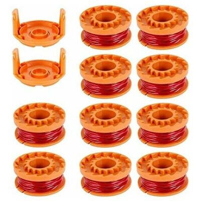 SNQ 10pcs 3m/1.65mm Nylon Trimmer Line Spools for Brushcutters, Replacement Spools for WORXWG163 WG180 WG175 WG150 WG160 with 2 Cutting Caps, Trimmer SNQ 10pcs 3m/1.65mm Nylon Trimmer Line Spools for Brushcutters, Replacement Spools for WORXWG163 WG180 WG175 WG150 WG160 with 2 Cutting Caps, Trimmer