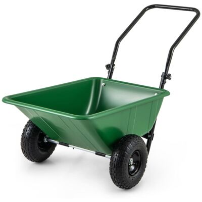 Costway - Dual-Wheel Wheelbarrow Heavy-Duty Garden Utility Cart-Green Costway - Dual-Wheel Wheelbarrow Heavy-Duty Garden Utility Cart-Green
