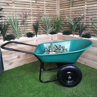 Samuel Alexander Heavy Duty 2 Wheel Outdoor Pneumatic Plastic Garden Wheelbarrow - Wheelbarrow Samuel Alexander Heavy Duty 2 Wheel Outdoor Pneumatic Plastic Garden Wheelbarrow - Wheelbarrow