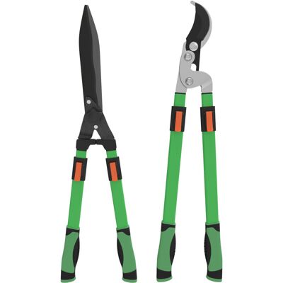 Outsunny 2 Pcs Garden Shears Set with Telescopic Extendable Handles Outsunny 2 Pcs Garden Shears Set with Telescopic Extendable Handles