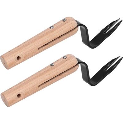 STUNACY 2pcs Forked Head Hand Weeder Puller Wood Handle Remove Weeds Shovel Garden Weeding Fork Trimming Tools Planting Gadgets STUNACY 2pcs Forked Head Hand Weeder Puller Wood Handle Remove Weeds Shovel Garden Weeding Fork Trimming Tools Planting Gadgets