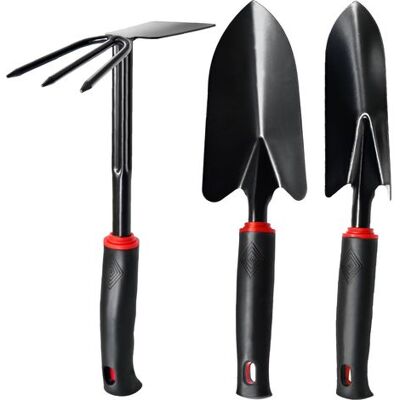 SIOKS 3-piece Gardening Tool Set: Cultivator, Rake, Shovel, Non-slip Gardening Trowels, Transplanting Trowel, Flower Rake SIOKS 3-piece Gardening Tool Set: Cultivator, Rake, Shovel, Non-slip Gardening Trowels, Transplanting Trowel, Flower Rake