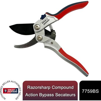Spear & Jackson 7759BS Razorsharp Compound Action Bypass Secateurs Spear & Jackson 7759BS Razorsharp Compound Action Bypass Secateurs