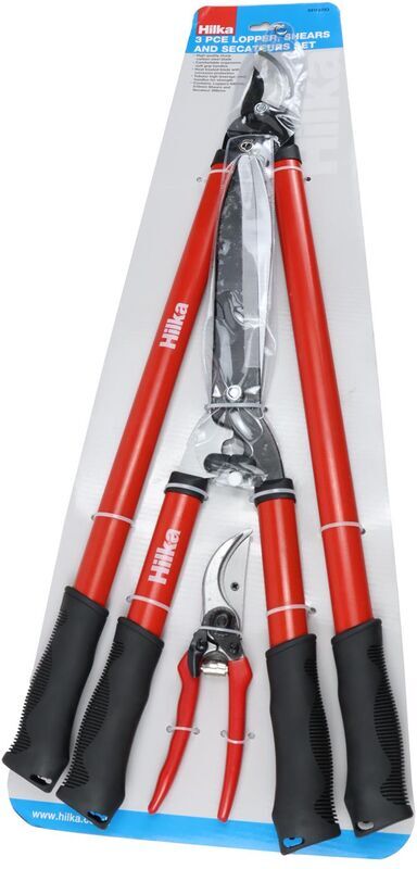 Hilka - Bypass Lopper Tree Shears Secateurs Hedge Garden 3pc Pruning Set 92105753
