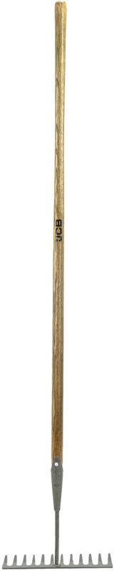 Jcb Tools - jcb 12 Teeth Heritage Garden Rake, Heavy-duty Carbon Steel and Ash Wood Shaft