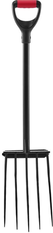 Mophorn - 5-Tine Garden Fork with Metal Handle, 41-Inch Heavy-Duty Digging Tool, Y-Grip Forged Steel Spading Fork for Hay, Compost, Potato Planting,