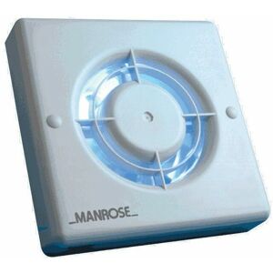 Manrose - Extractor Fan Toilet Bathroom Quiet 100mm Axial Pullcord White - White