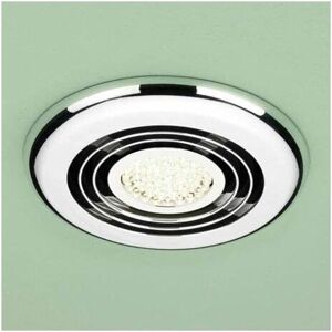 HIB - Turbo Wet Room Inline Fan - Chrome - led Warm White Showerlight - 33900 - Chrome